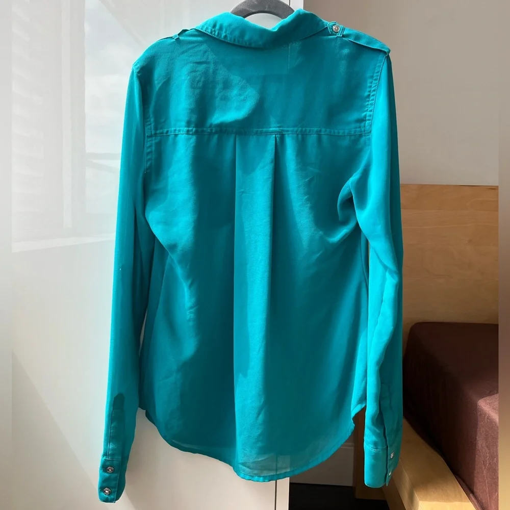 GUESS Green Dress Shirt - XS - Picture 2 of 3